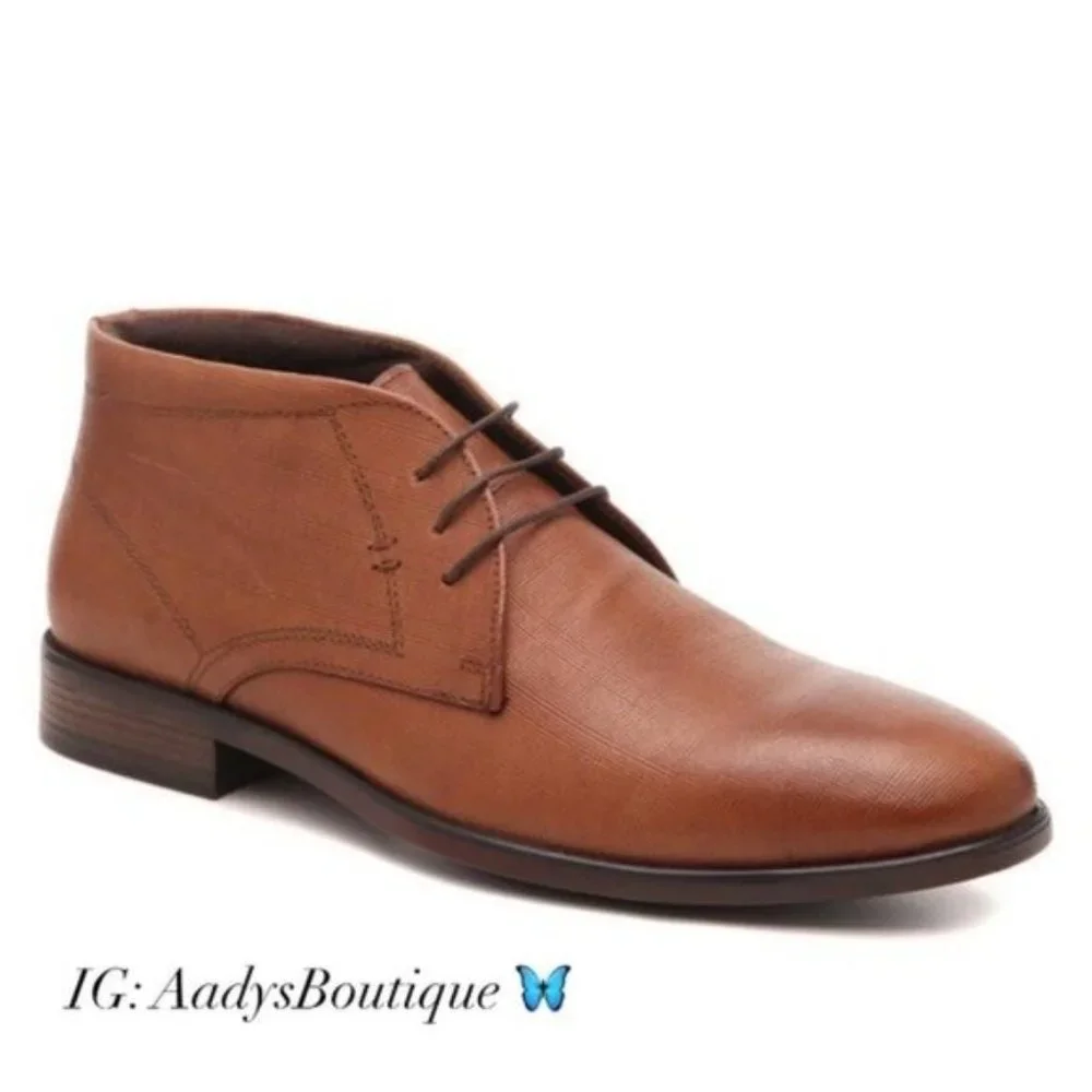 Aiden & Mason Chukka Boots Lace-Up Leather Brown Tan Men's Size 10 New in Box